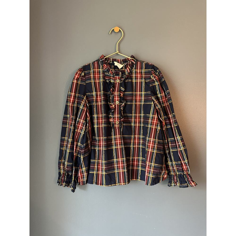 Crewcuts Ruffle‎ Plaid Shirt